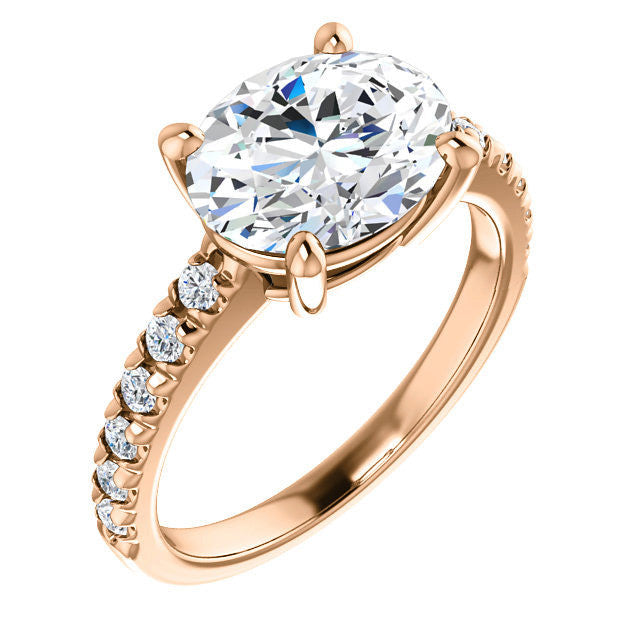 Oval U-Prong Moissanite Engagement Ring
