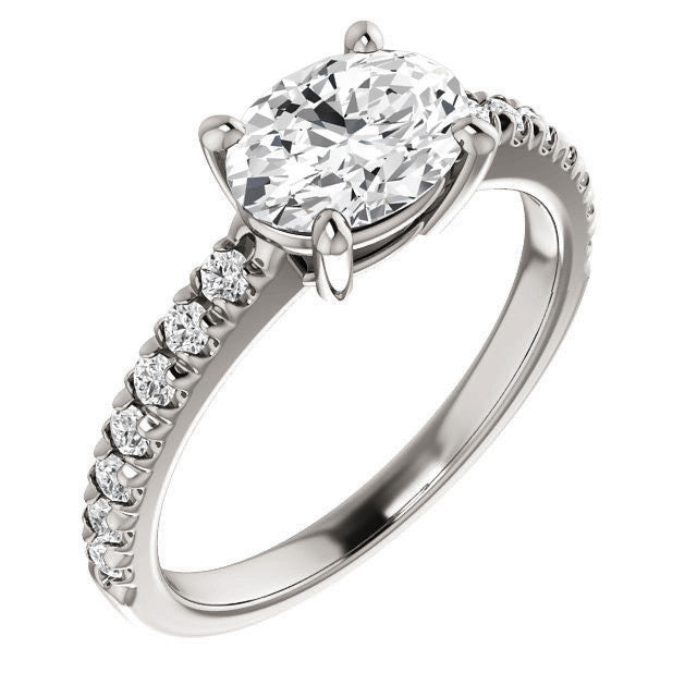 Oval U-Prong Moissanite Engagement Ring