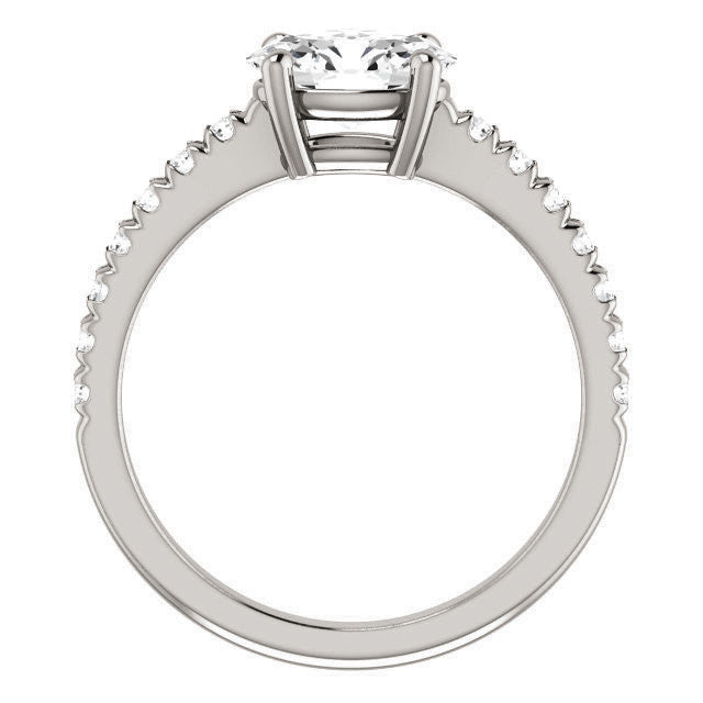 Oval U-Prong Moissanite Engagement Ring