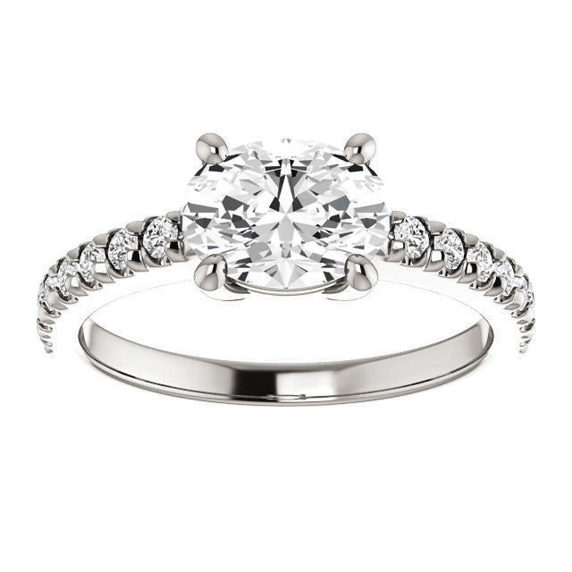 Oval U-Prong Moissanite Engagement Ring