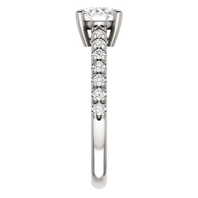 Oval U-Prong Moissanite Engagement Ring