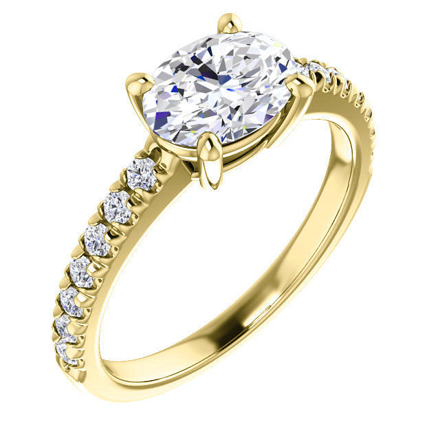 Oval U-Prong Moissanite Engagement Ring
