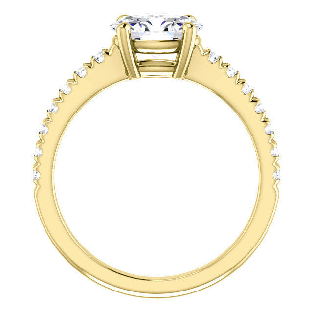 Oval U-Prong Moissanite Engagement Ring