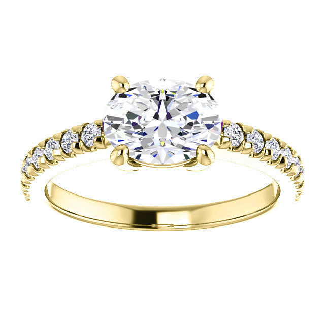 Oval U-Prong Moissanite Engagement Ring