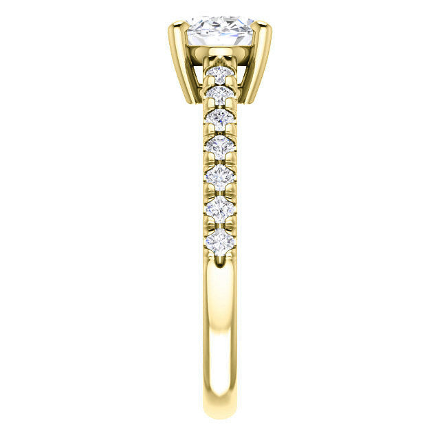 Oval U-Prong Moissanite Engagement Ring