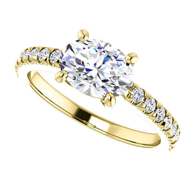 Oval U-Prong Moissanite Engagement Ring