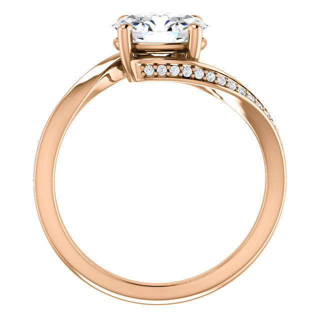 Oval Designer Scroll Moissanite Engagement Ring