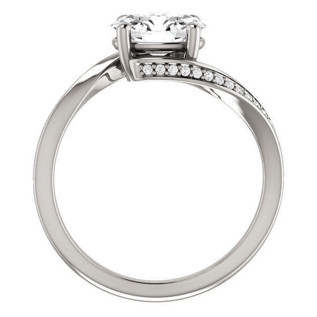 Oval Designer Scroll Moissanite Engagement Ring