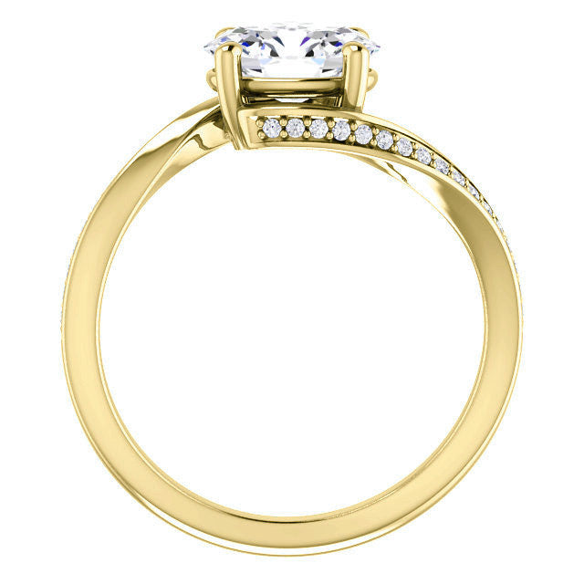 Oval Designer Scroll Moissanite Engagement Ring