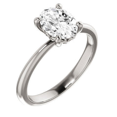 Oval cut Moissanite Solitaire with Scroll Accent Basket Design