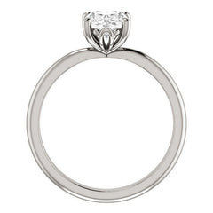 Oval cut Moissanite Solitaire with Scroll Accent Basket Design