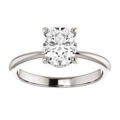 Oval cut Moissanite Solitaire with Scroll Accent Basket Design