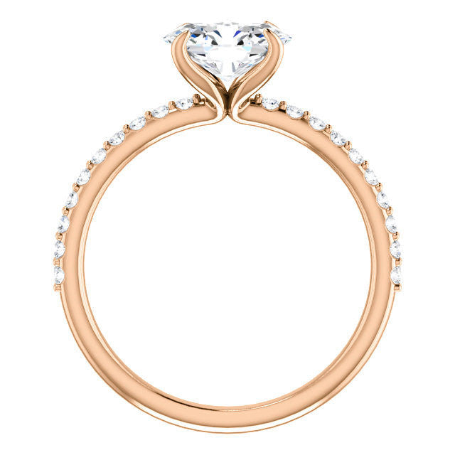 Oval cut Moissanite Engagement Ring with Claw Prongs
