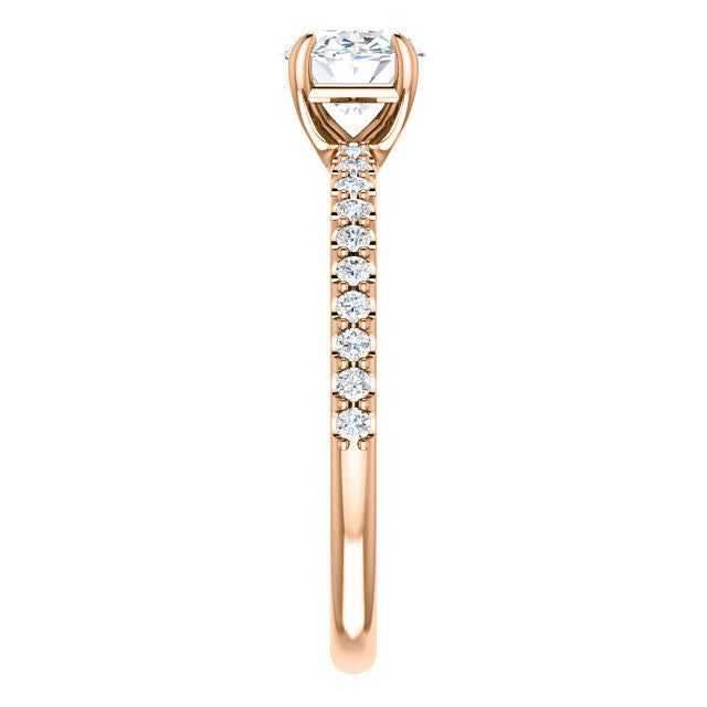 Oval cut Moissanite Engagement Ring with Claw Prongs