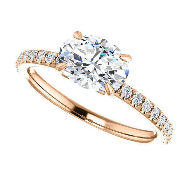 Oval cut Moissanite Engagement Ring with Claw Prongs