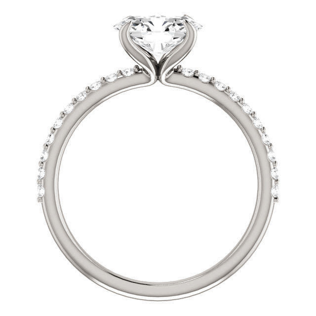 Oval cut Moissanite Engagement Ring with Claw Prongs