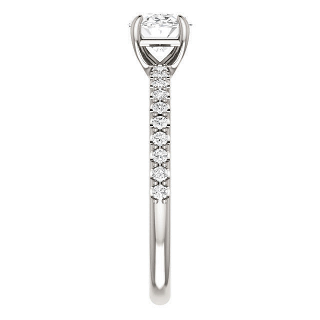 Oval cut Moissanite Engagement Ring with Claw Prongs
