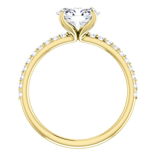 Oval cut Moissanite Engagement Ring with Claw Prongs