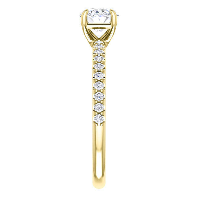 Oval cut Moissanite Engagement Ring with Claw Prongs