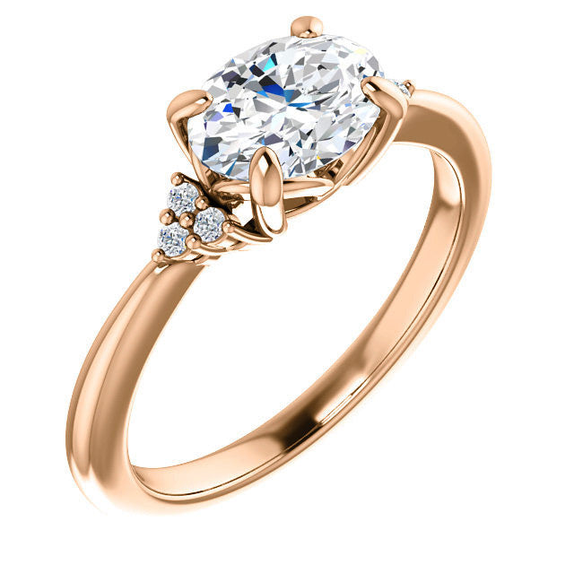 Oval East-West Moissanite Engagement Ring