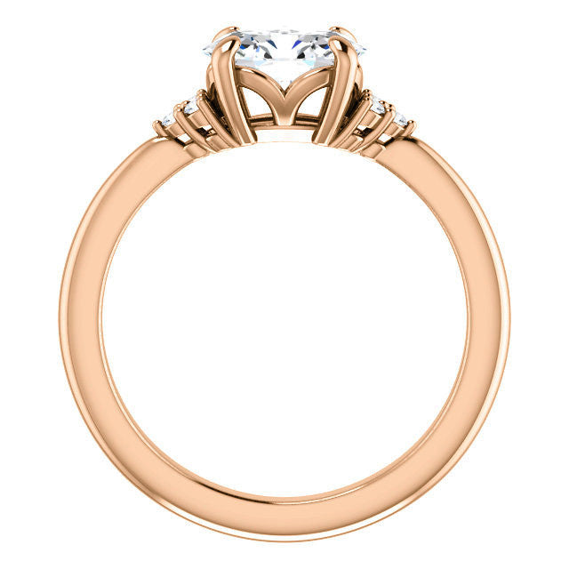 Oval East-West Moissanite Engagement Ring
