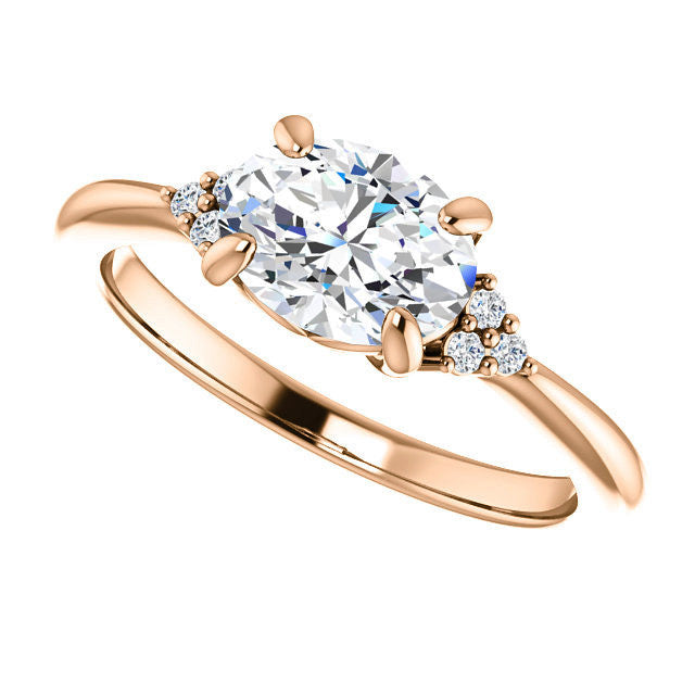 Oval East-West Moissanite Engagement Ring