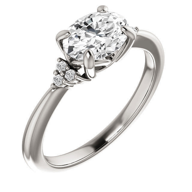 Oval East-West Moissanite Engagement Ring