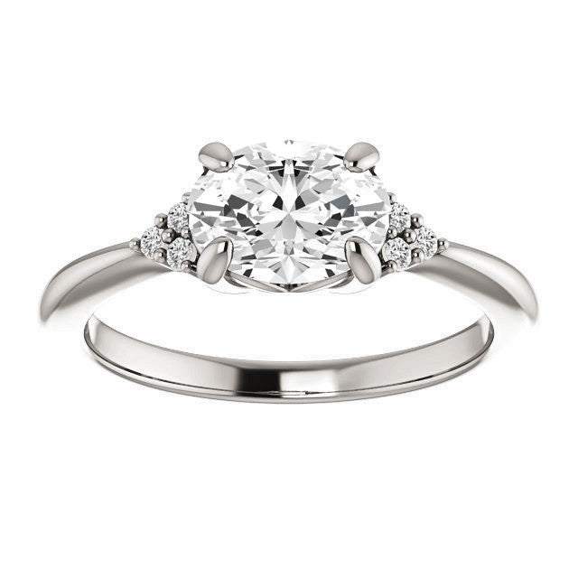 Oval East-West Moissanite Engagement Ring