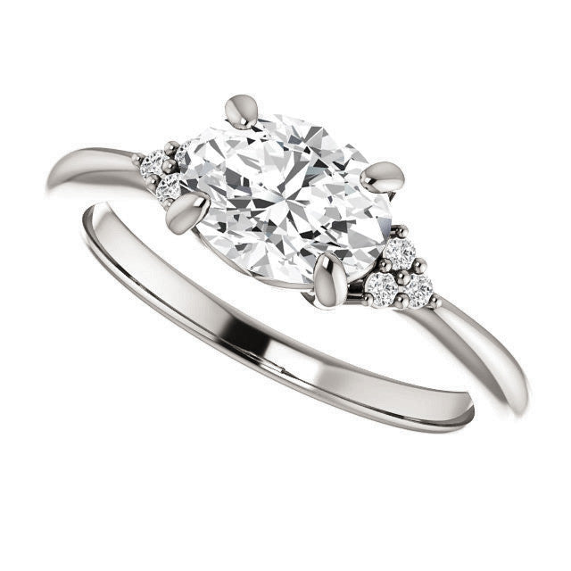 Oval East-West Moissanite Engagement Ring