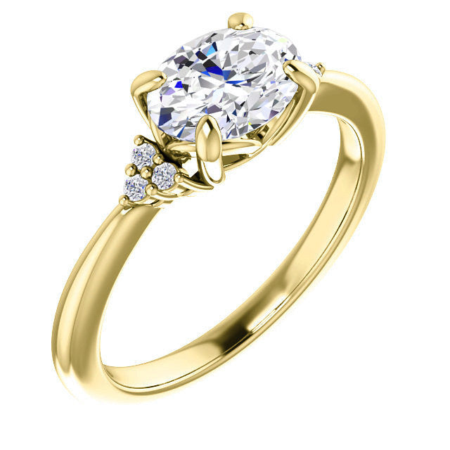 Oval East-West Moissanite Engagement Ring