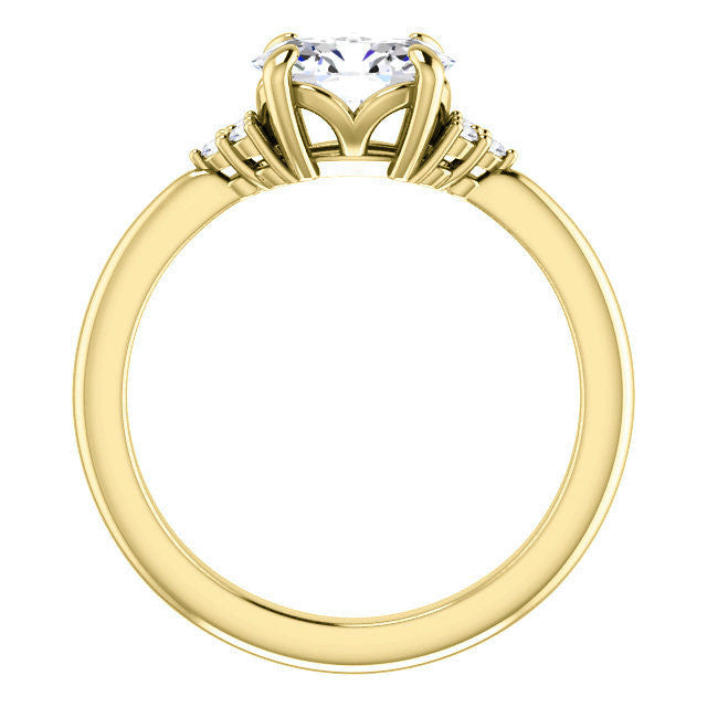 Oval East-West Moissanite Engagement Ring