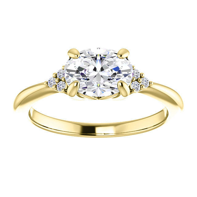 Oval East-West Moissanite Engagement Ring