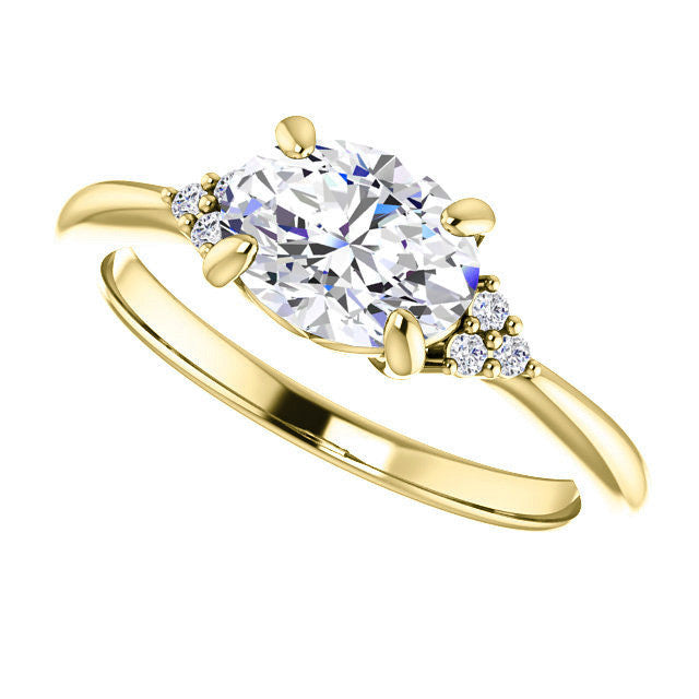 Oval East-West Moissanite Engagement Ring