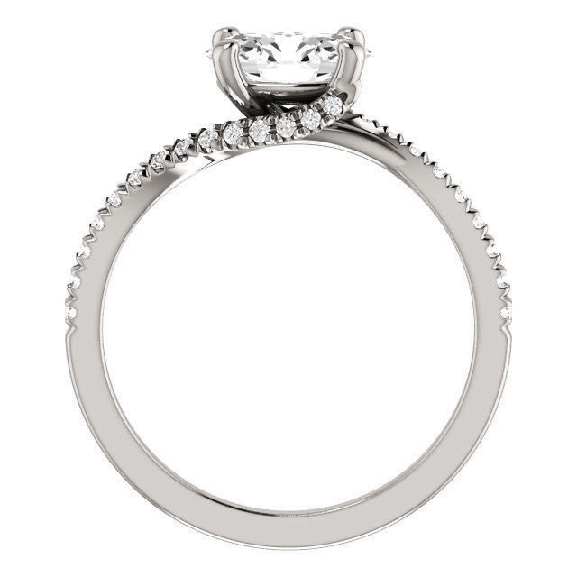 Oval cut Petite Moissanite Bypass Engagement Ring