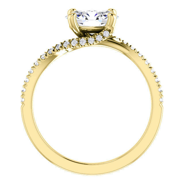 Oval cut Petite Moissanite Bypass Engagement Ring