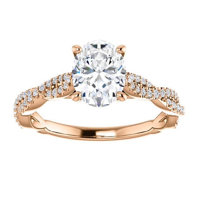 Oval Moissanite Infinity Cathedral Engagement Ring