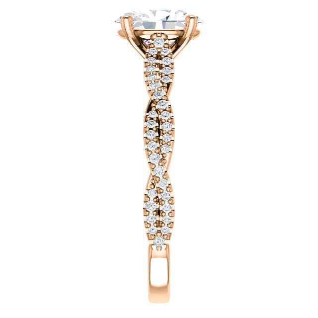 Oval Moissanite Infinity Cathedral Engagement Ring