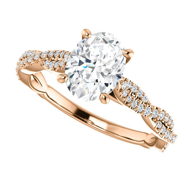 Oval Moissanite Infinity Cathedral Engagement Ring