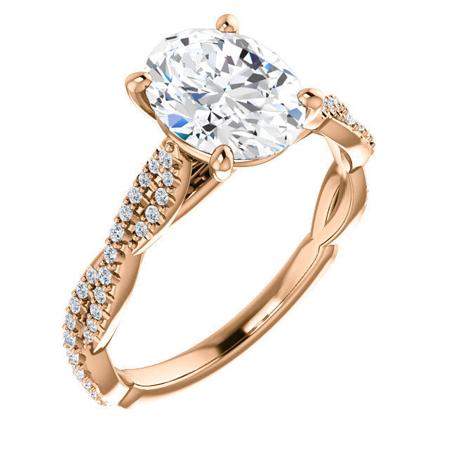 Oval Moissanite Infinity Cathedral Engagement Ring
