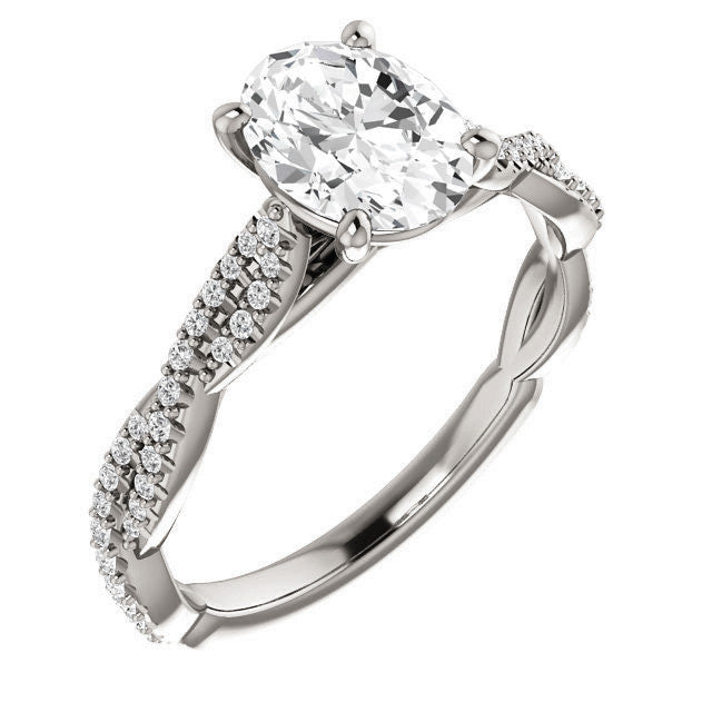 Oval Moissanite Infinity Cathedral Engagement Ring