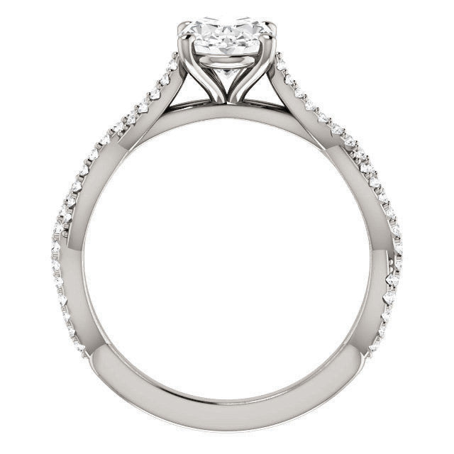 Oval Moissanite Infinity Cathedral Engagement Ring