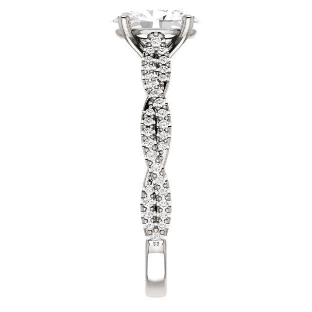 Oval Moissanite Infinity Cathedral Engagement Ring