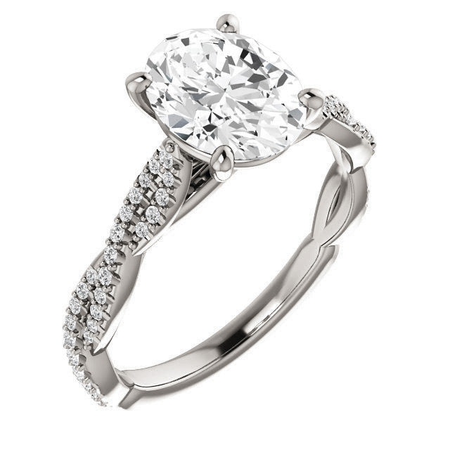 Oval Moissanite Infinity Cathedral Engagement Ring