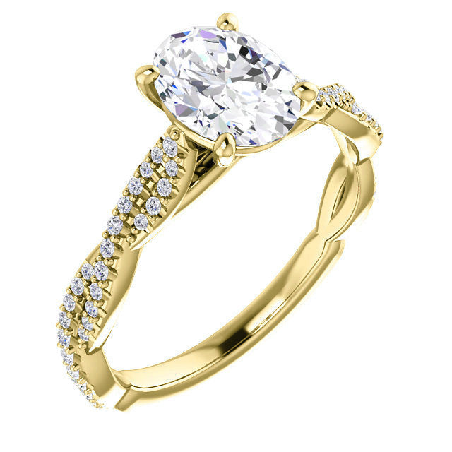 Oval Moissanite Infinity Cathedral Engagement Ring