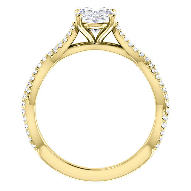 Oval Moissanite Infinity Cathedral Engagement Ring