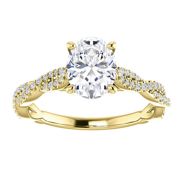 Oval Moissanite Infinity Cathedral Engagement Ring
