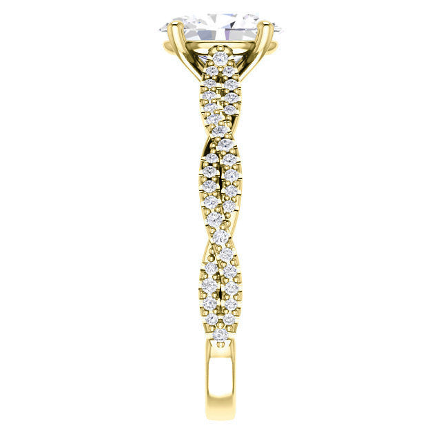 Oval Moissanite Infinity Cathedral Engagement Ring