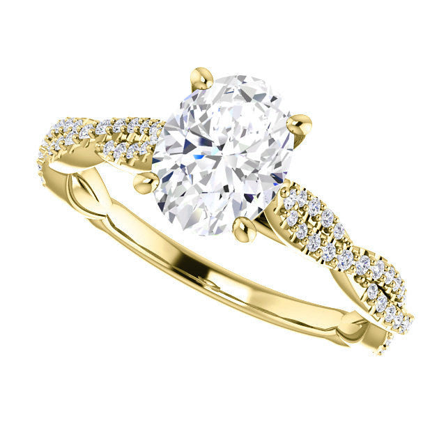 Oval Moissanite Infinity Cathedral Engagement Ring