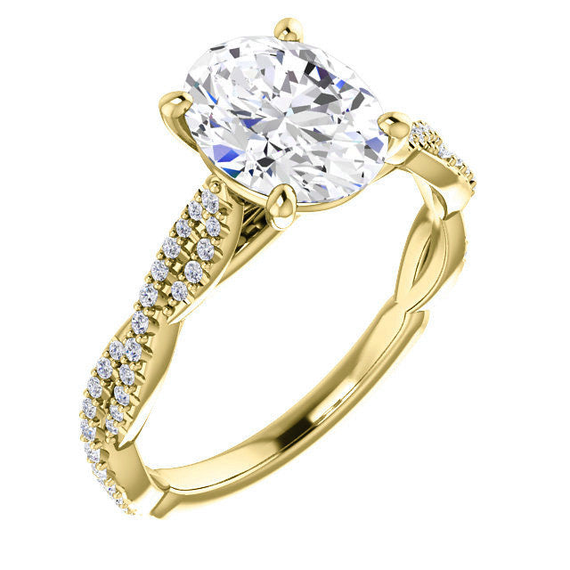 Oval Moissanite Infinity Cathedral Engagement Ring