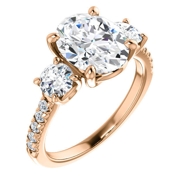 Oval cut Moissanite Engagement Ring